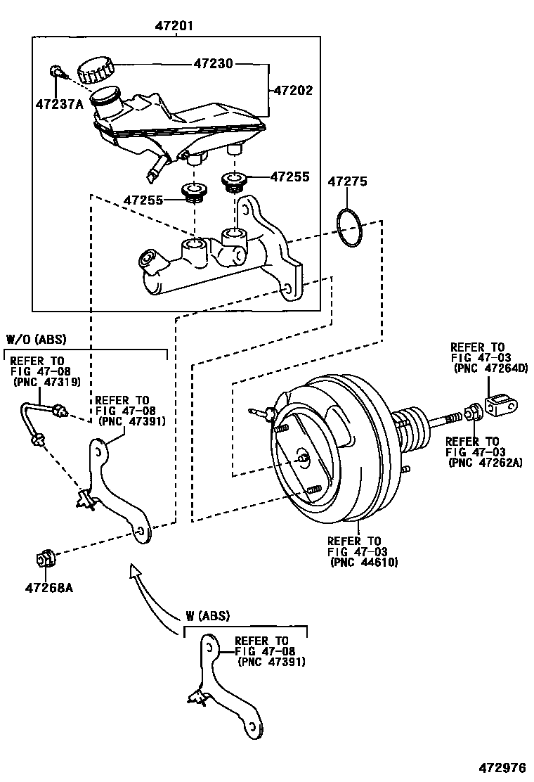Toyota COROLLA 制动总泵 EPC diagram — 472976