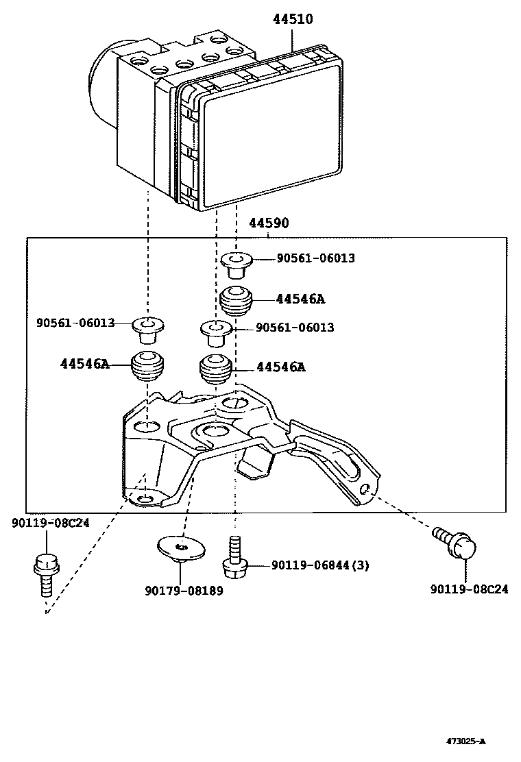 Toyota COROLLA 制动配管和卡箍 EPC diagram — 473025A