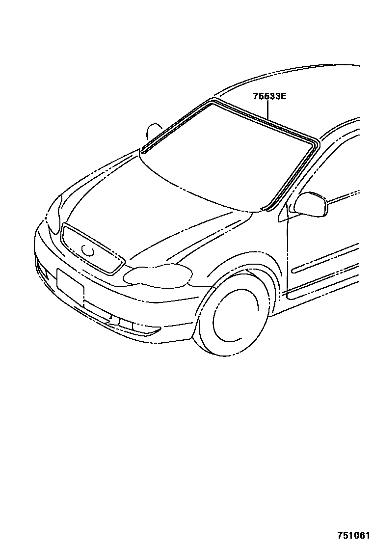 Toyota COROLLA 前防护条 EPC diagram — 751061