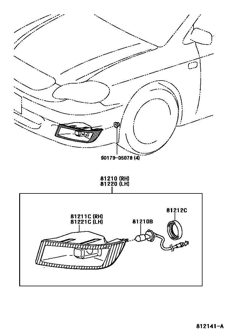 Toyota COROLLA Fog Lamp EPC diagram — 812141A