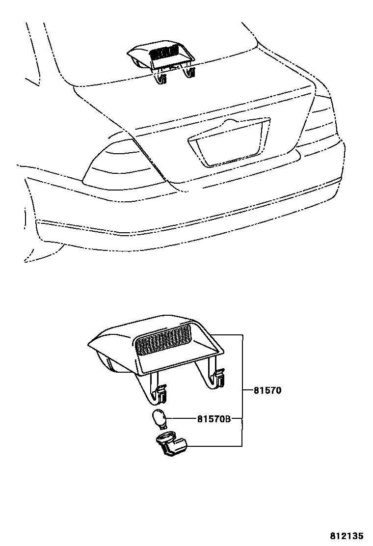 Toyota COROLLA 高位刹车灯 EPC diagram — 812135