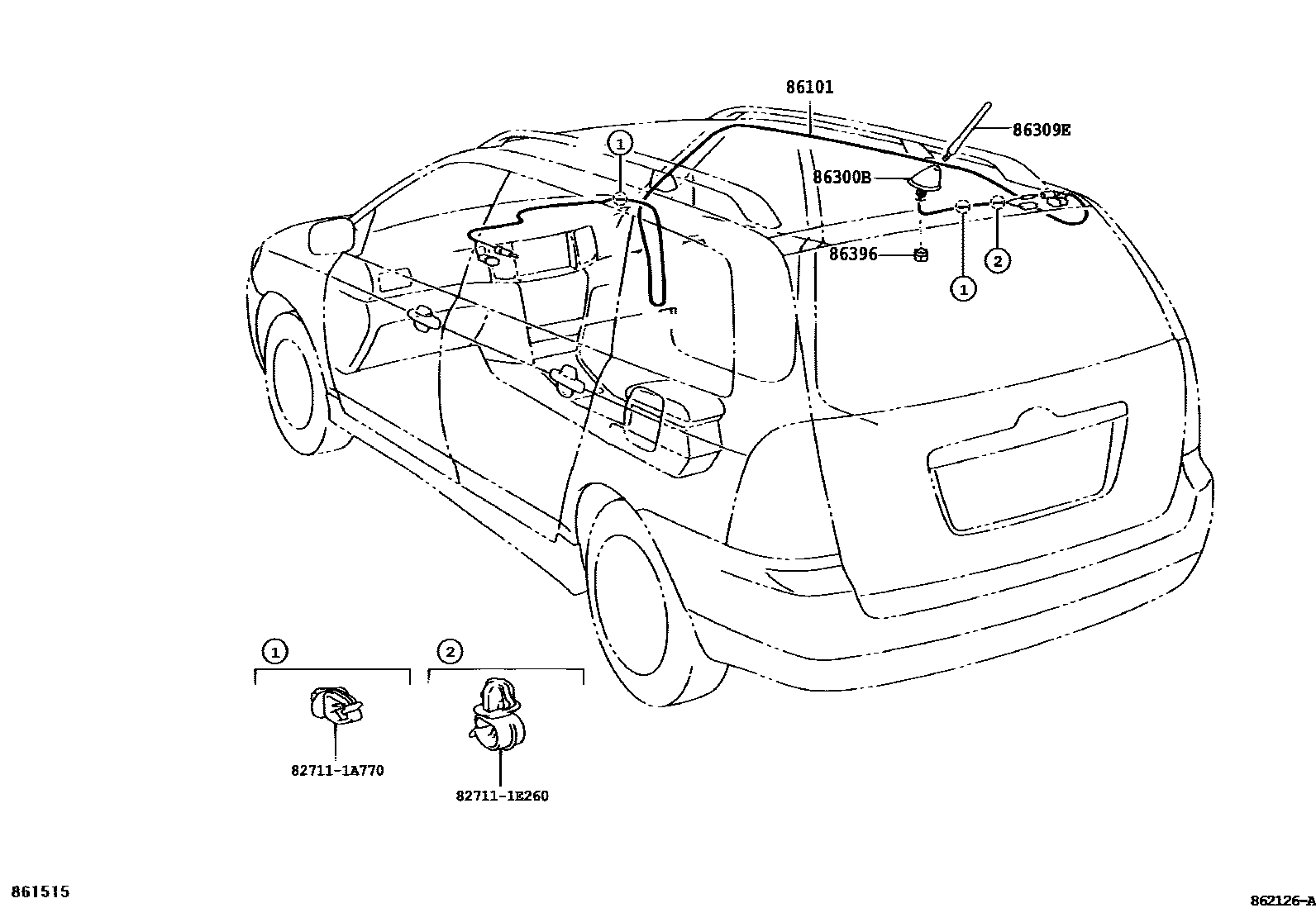 Toyota COROLLA antenna EPC diagram — 862126A