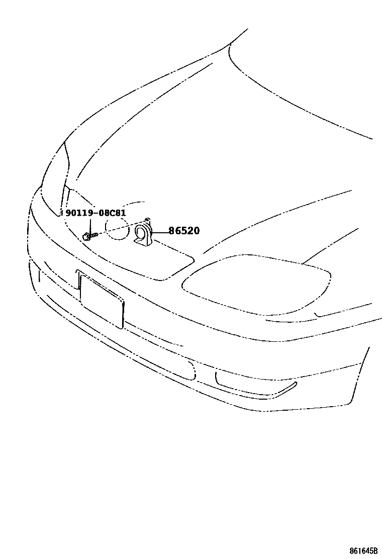 Toyota COROLLA 喇叭 EPC diagram — 861645B