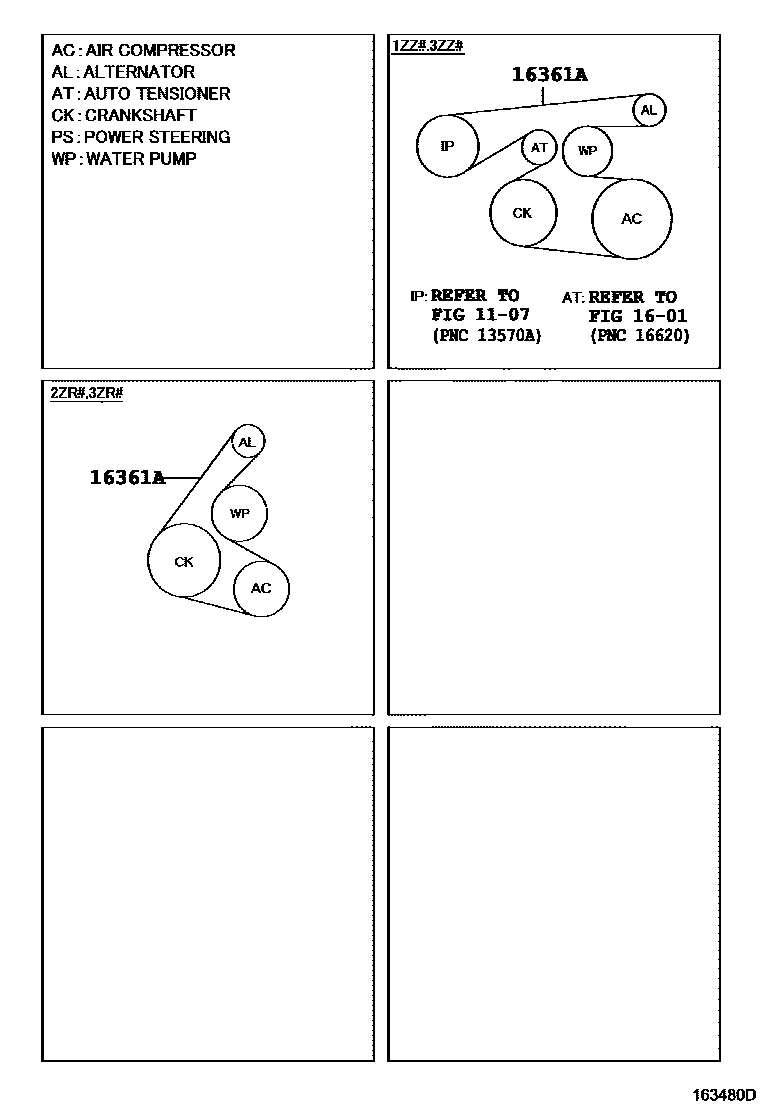 Toyota COROLLA V-Belt EPC diagram — 163480D