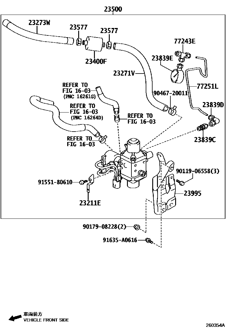 Toyota COROLLA LPG或CNG调节器 EPC diagram — 260354A