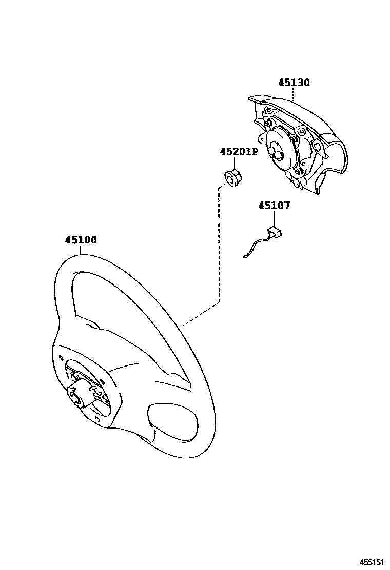 Toyota COROLLA Steering Wheel EPC diagram — 455151