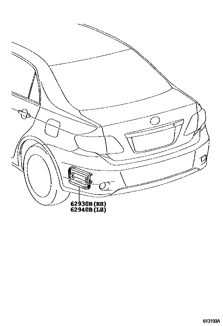 Toyota COROLLA 车侧通风装置 EPC diagram — 613193A