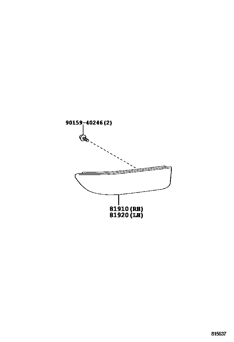 Toyota COROLLA reflector EPC diagram — 815637