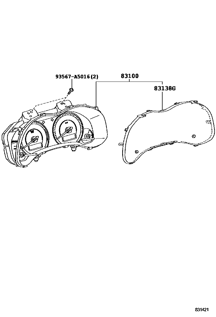 Toyota COROLLA 仪表 EPC diagram — 831421