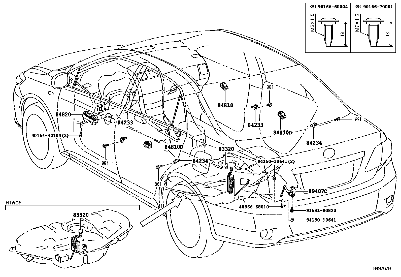 Toyota COROLLA 开关和继电器和ECU EPC diagram — 849767B