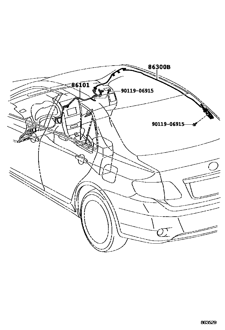 Toyota COROLLA antenna EPC diagram — 863529