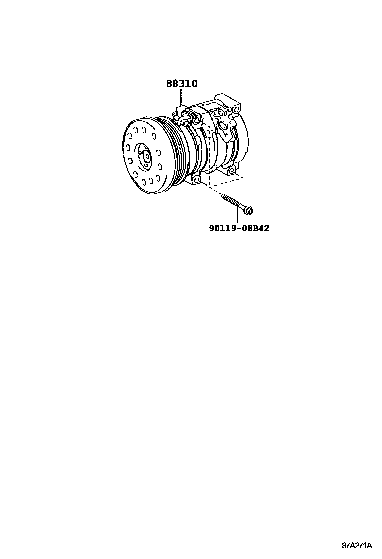 Toyota COROLLA Heating & Air Conditioning - Compressor EPC diagram — 87A271A