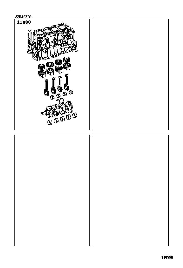 Toyota COROLLA Short Block Assembly EPC diagram — 118998