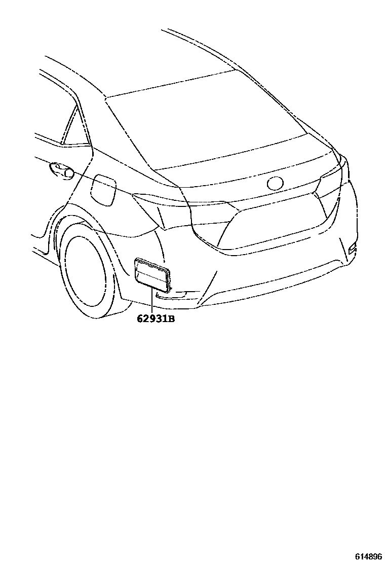Toyota COROLLA 车侧通风装置 EPC diagram — 614896
