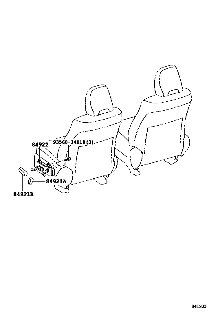 Toyota COROLLA 开关和继电器和ECU EPC diagram — 84E933