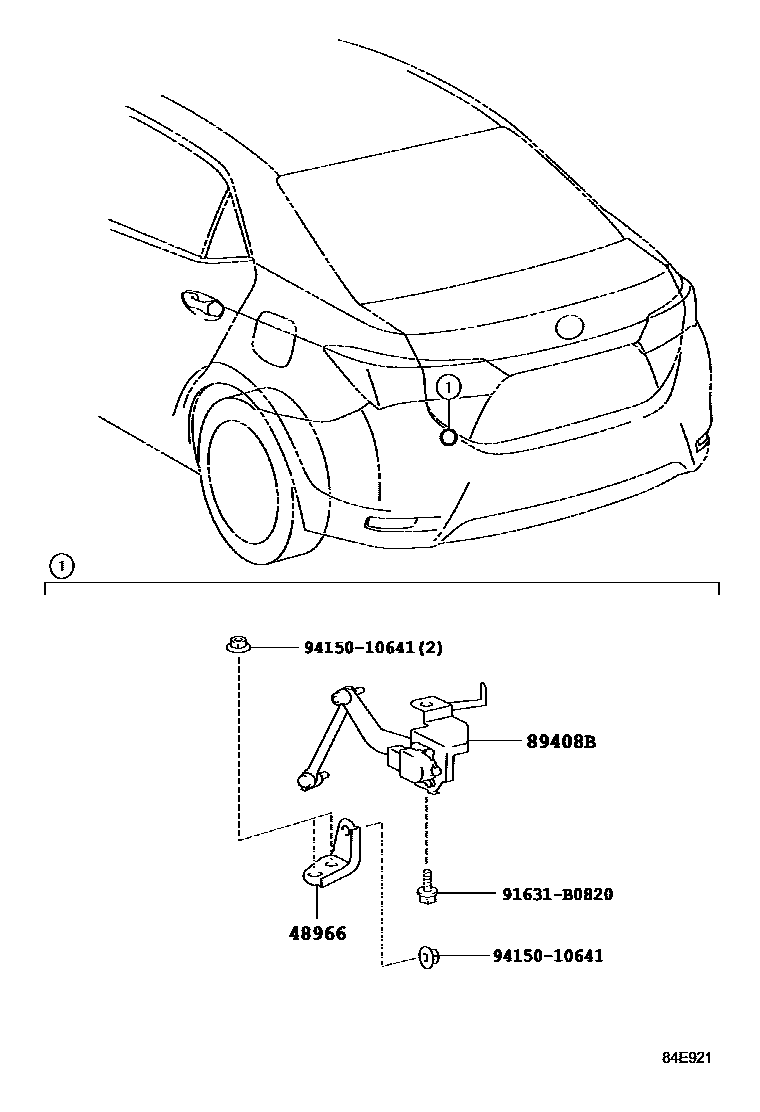 Toyota COROLLA 电子高度控制 EPC diagram — 84E921
