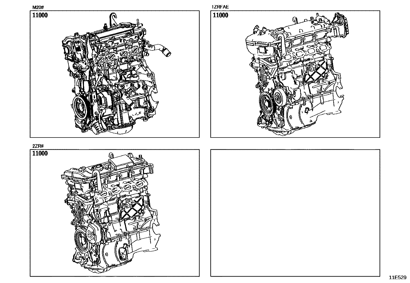Toyota COROLLA Partial Engine Assembly EPC diagram — 11E529