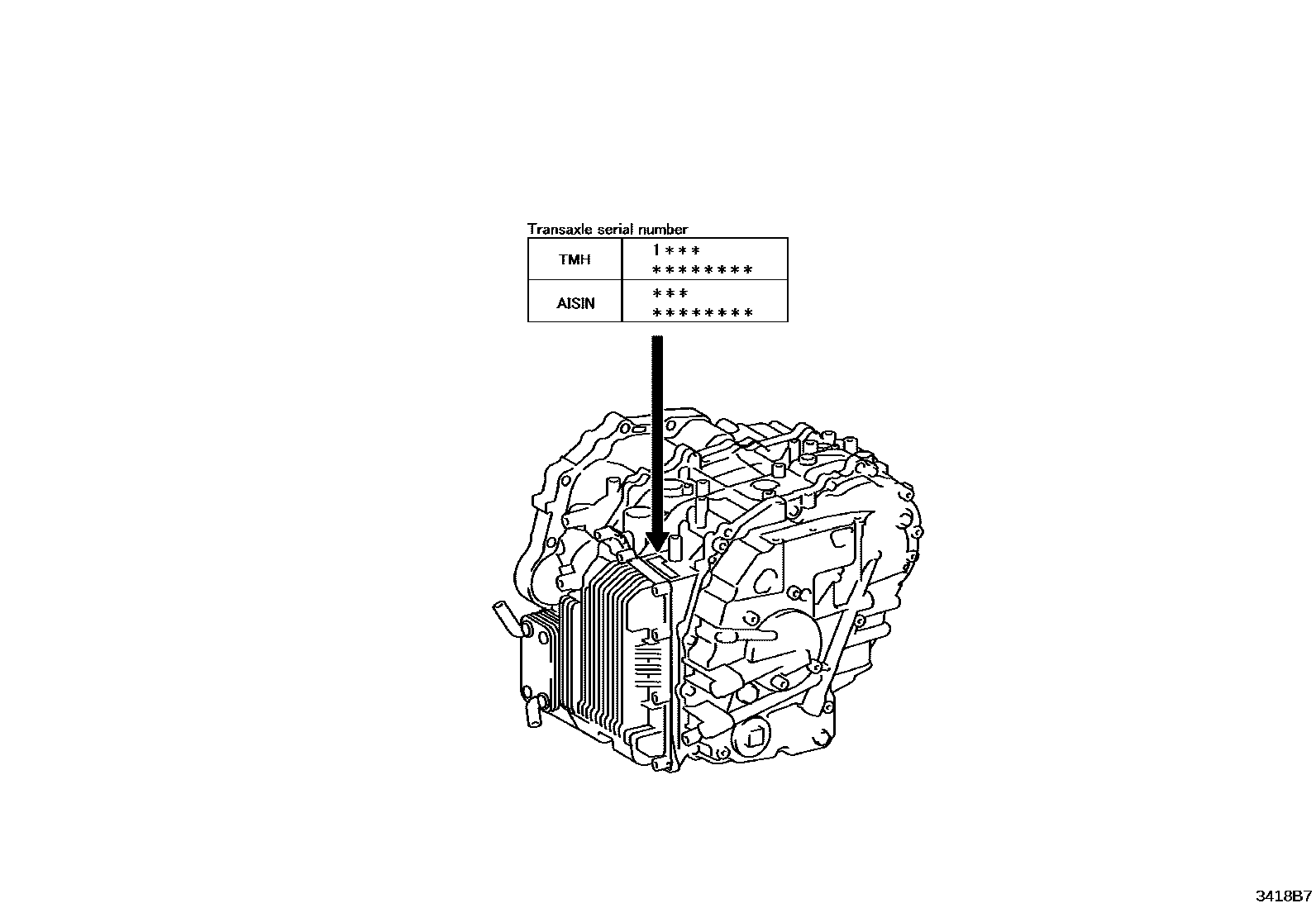 Toyota COROLLA 传动桥总成(CVT) EPC diagram — 3418B7