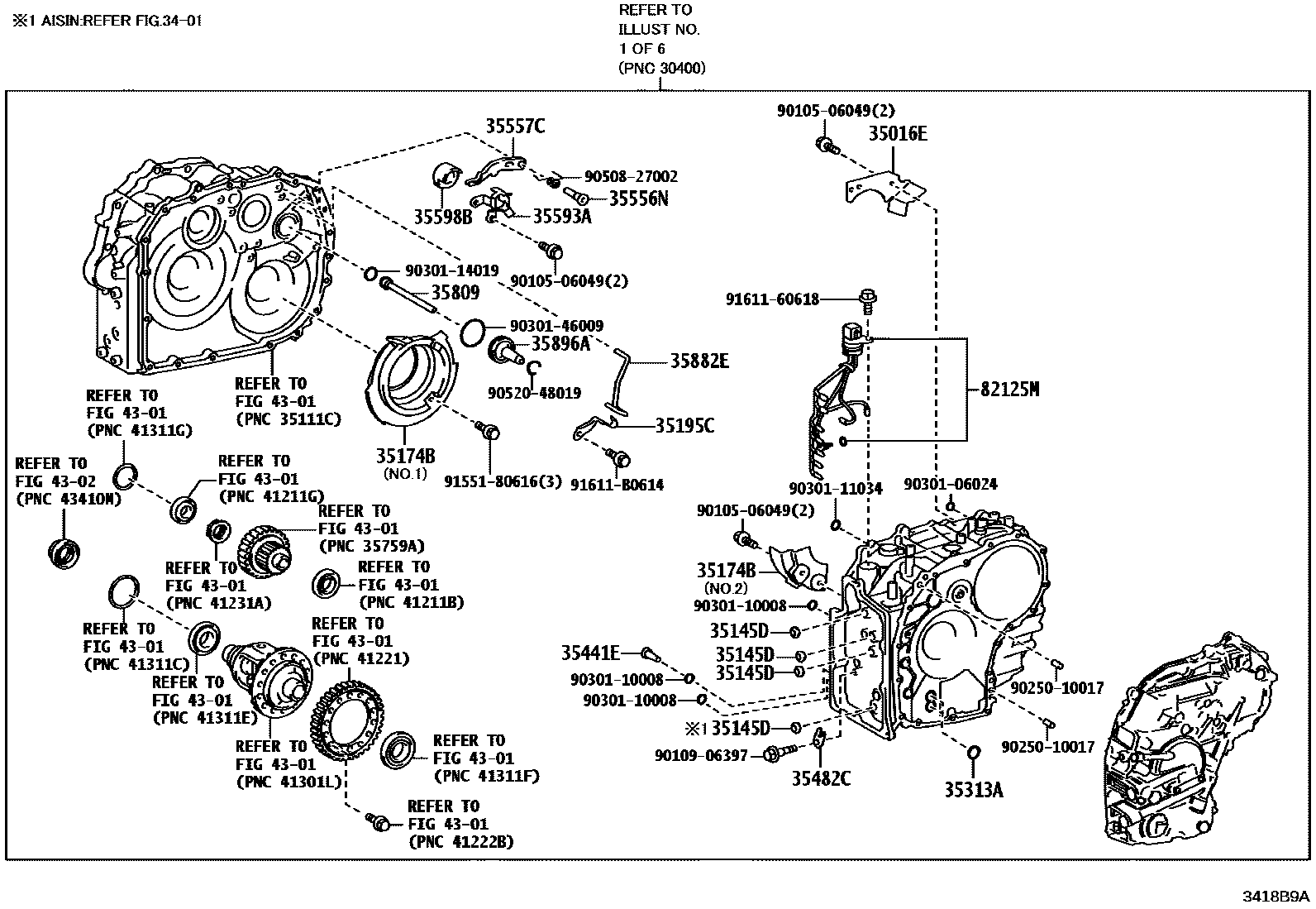 Toyota COROLLA 传动桥总成(CVT) EPC diagram — 3418B9A