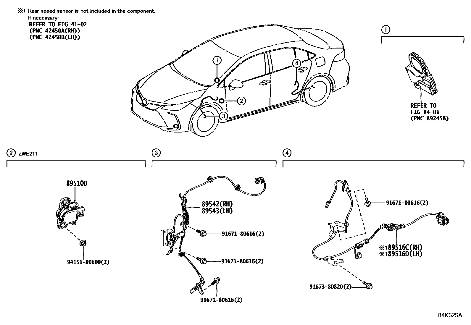 Toyota COROLLA ABS 和 VSC EPC diagram — 84K525A