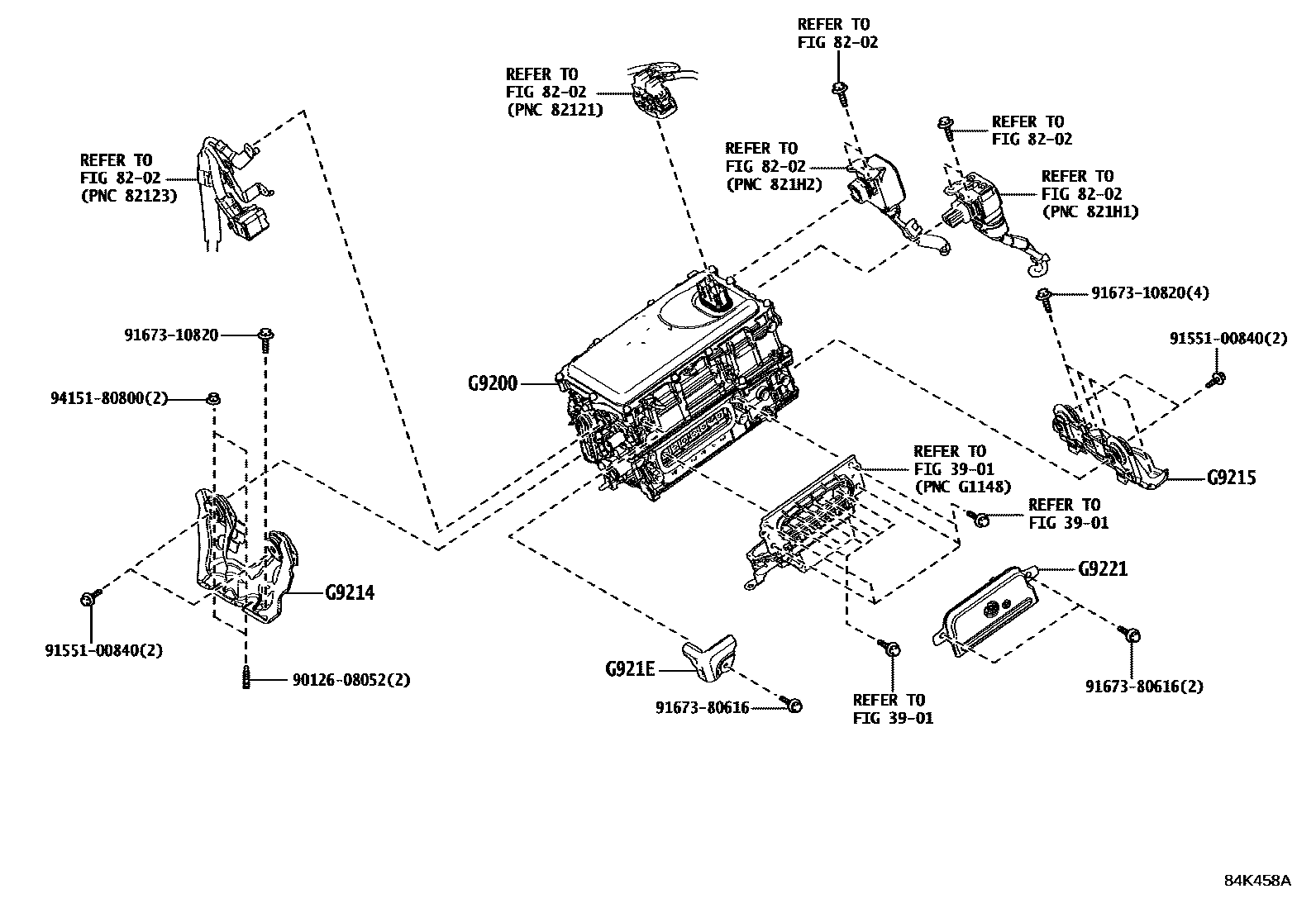 Toyota COROLLA HEV 逆变器 EPC diagram — 84K458A