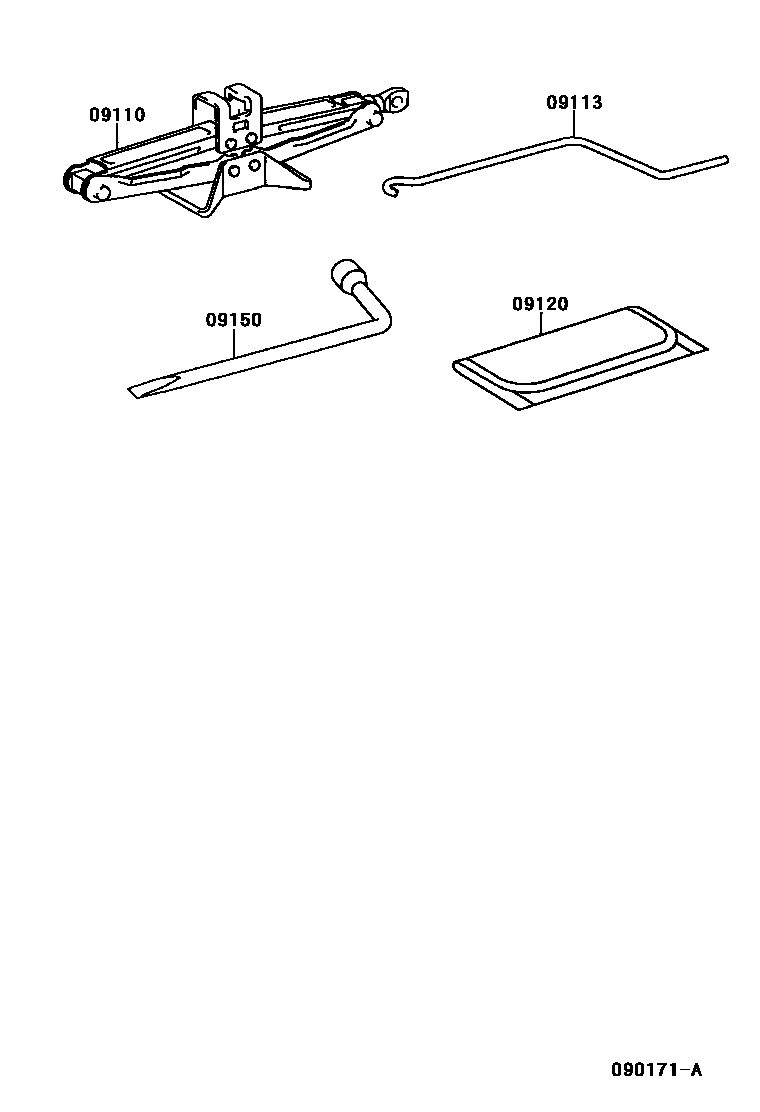 Toyota COROLLA Standard Tools EPC diagram — 090171A