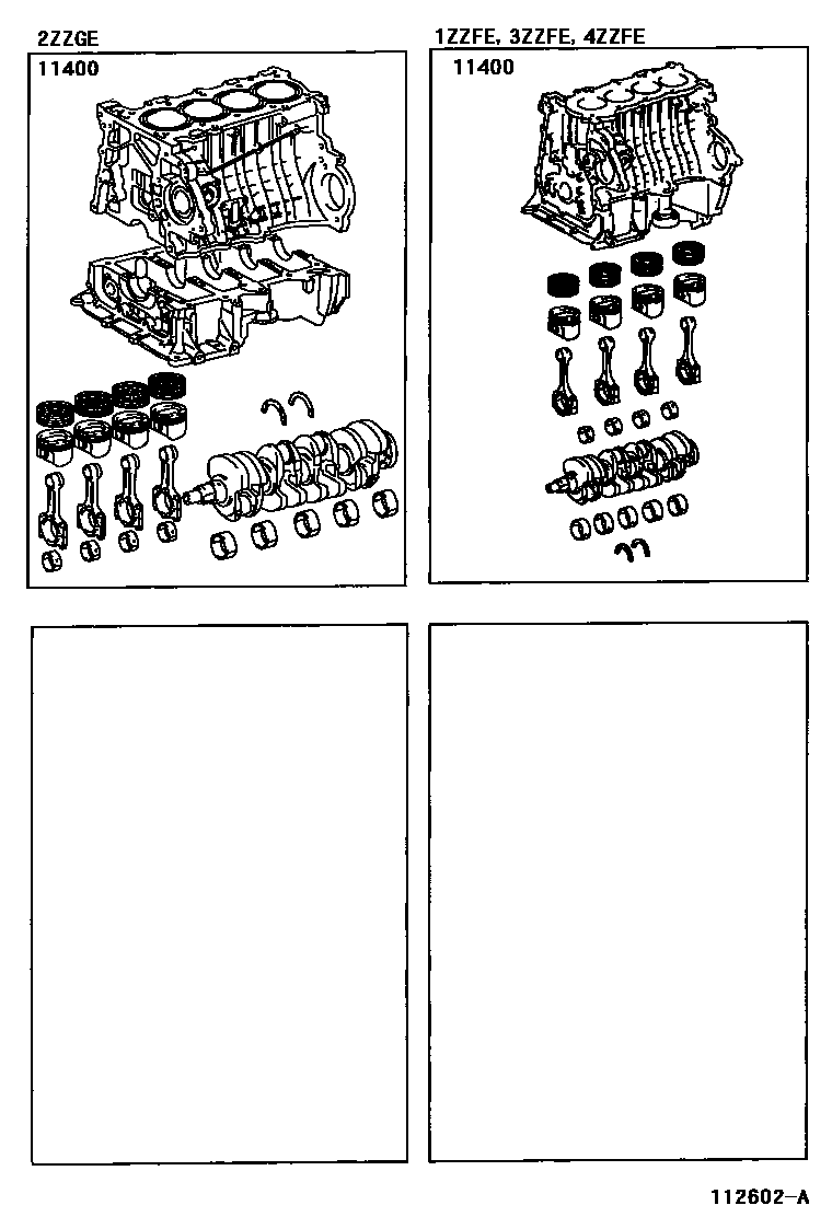 Toyota COROLLA Short Block Assembly EPC diagram — 112602A
