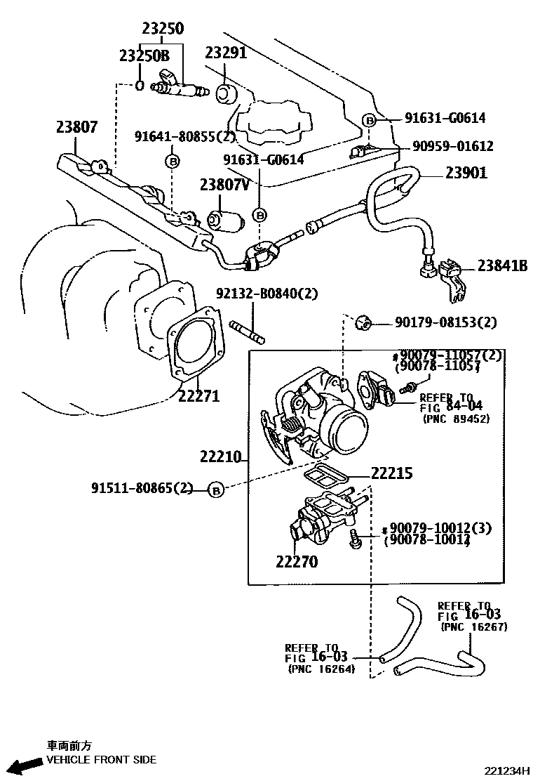 Toyota COROLLA 燃油喷射系统 EPC diagram — 221234H