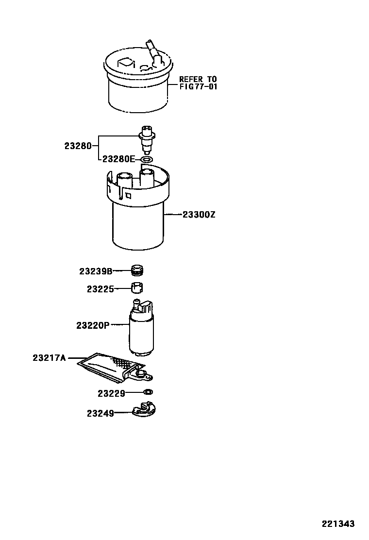 Toyota COROLLA 燃油喷射系统 EPC diagram — 221343