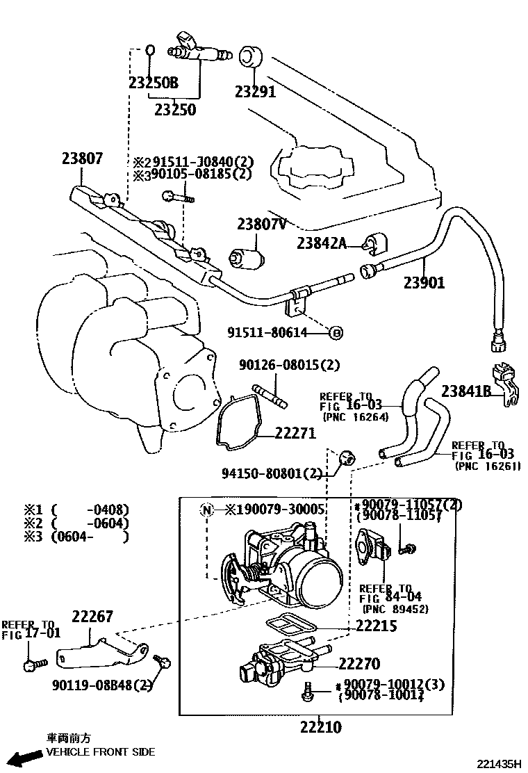 Toyota COROLLA 燃油喷射系统 EPC diagram — 221435H