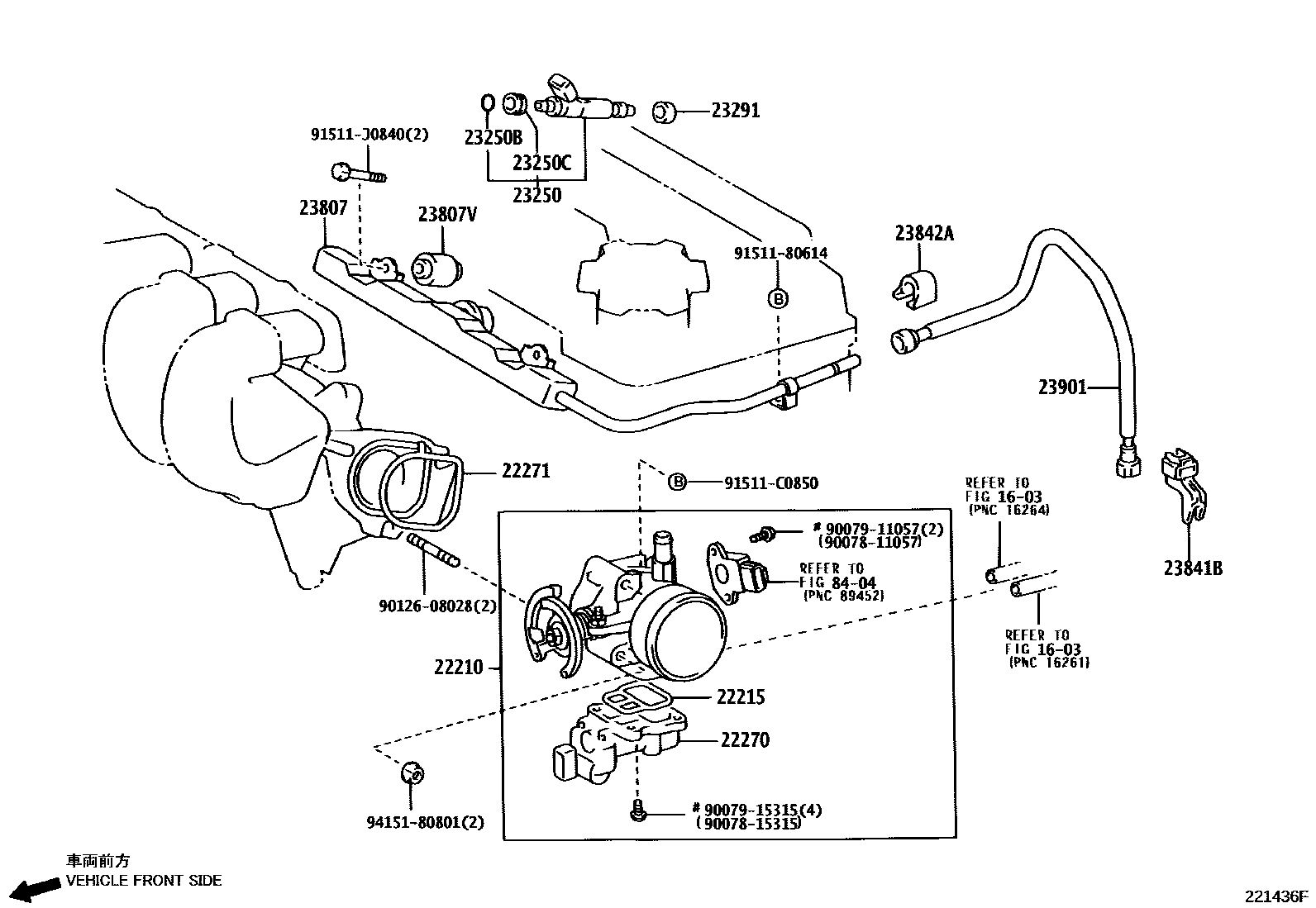Toyota COROLLA 燃油喷射系统 EPC diagram — 221436F