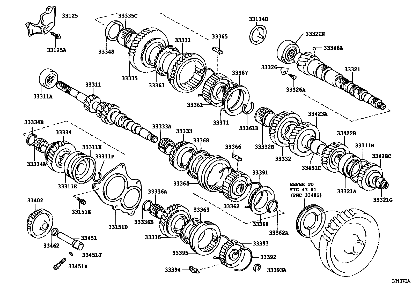 Toyota COROLLA 变速器齿轮(MTM) EPC diagram — 331370A