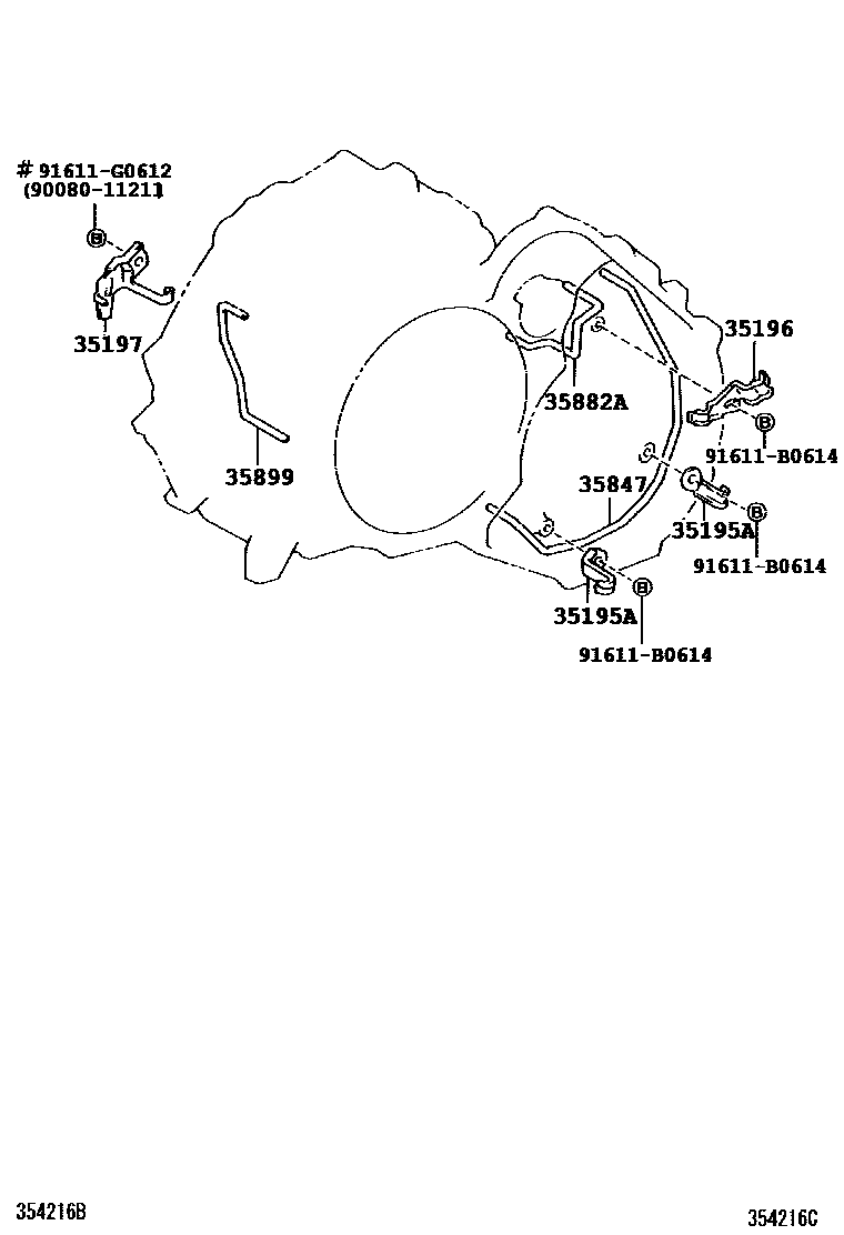 Toyota COROLLA 阀体和滤油网(ATM) EPC diagram — 354216C