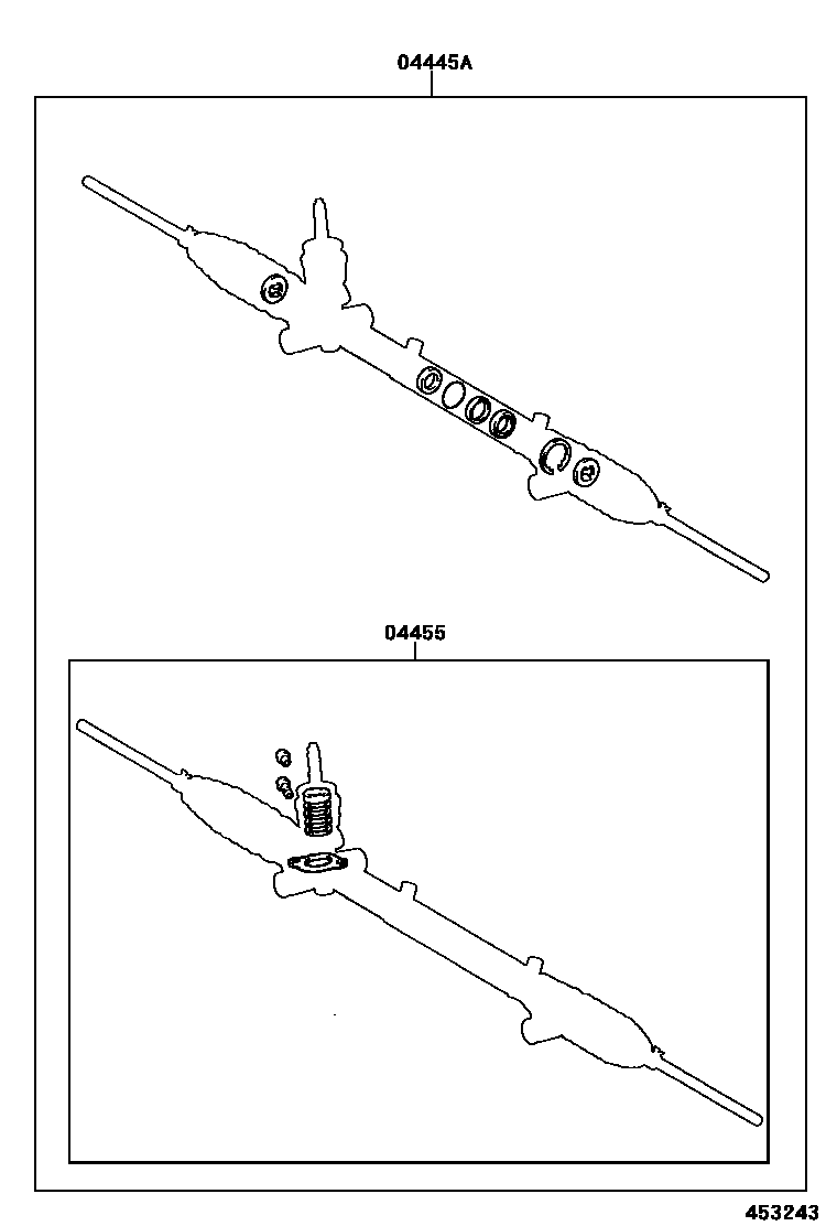 Toyota COROLLA 前转向齿轮和连杆 EPC diagram — 453243