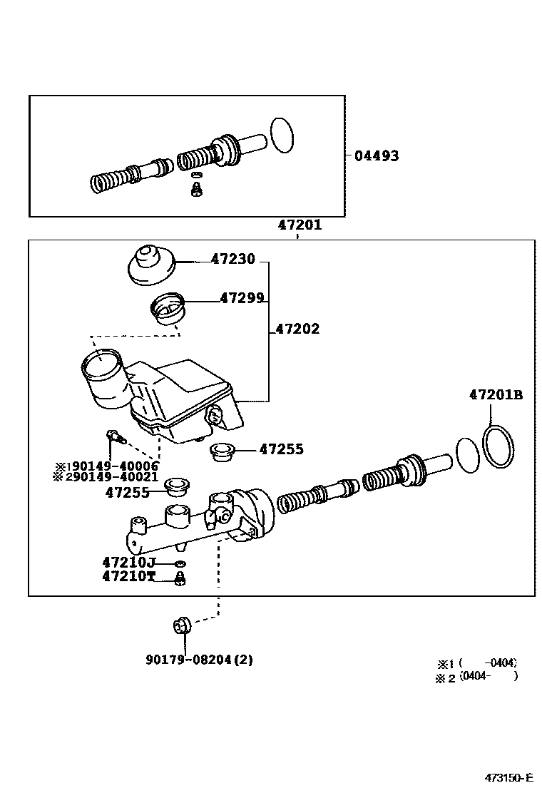 Toyota COROLLA 制动总泵 EPC diagram — 473150E