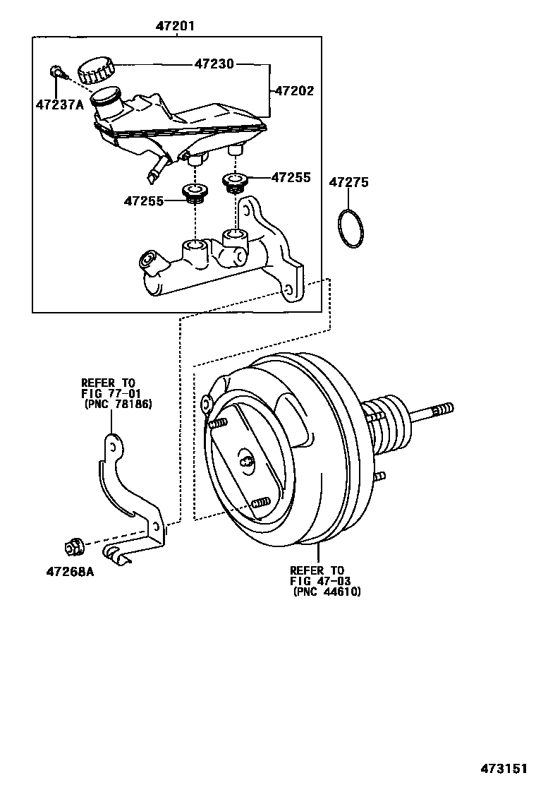 Toyota COROLLA 制动总泵 EPC diagram — 473151