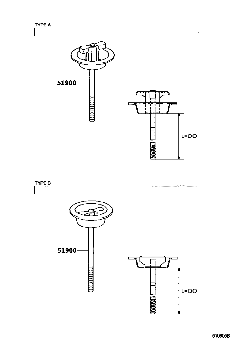 Toyota COROLLA Spare tire rack EPC diagram — 510605B
