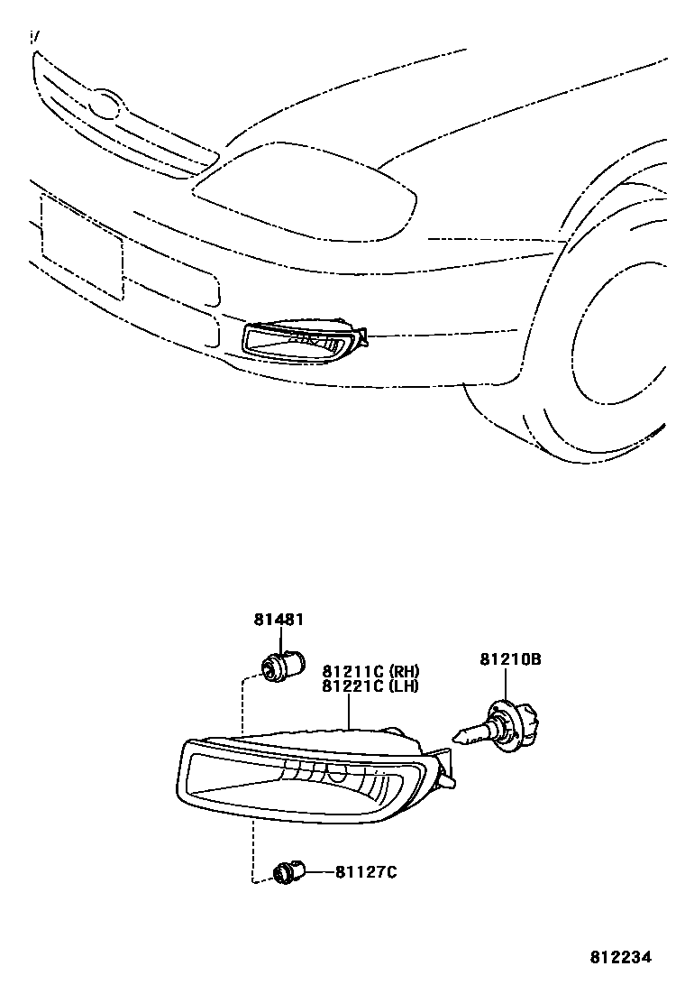 Toyota COROLLA Fog Lamp EPC diagram — 812234