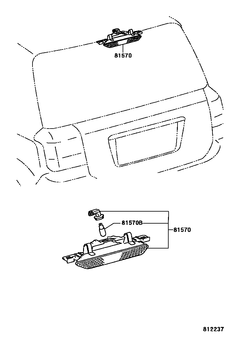 Toyota COROLLA 高位刹车灯 EPC diagram — 812237