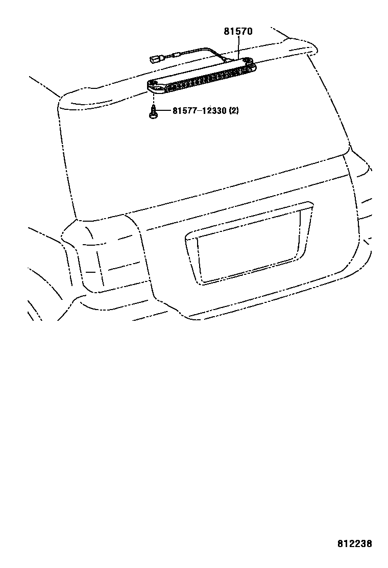 Toyota COROLLA 高位刹车灯 EPC diagram — 812238