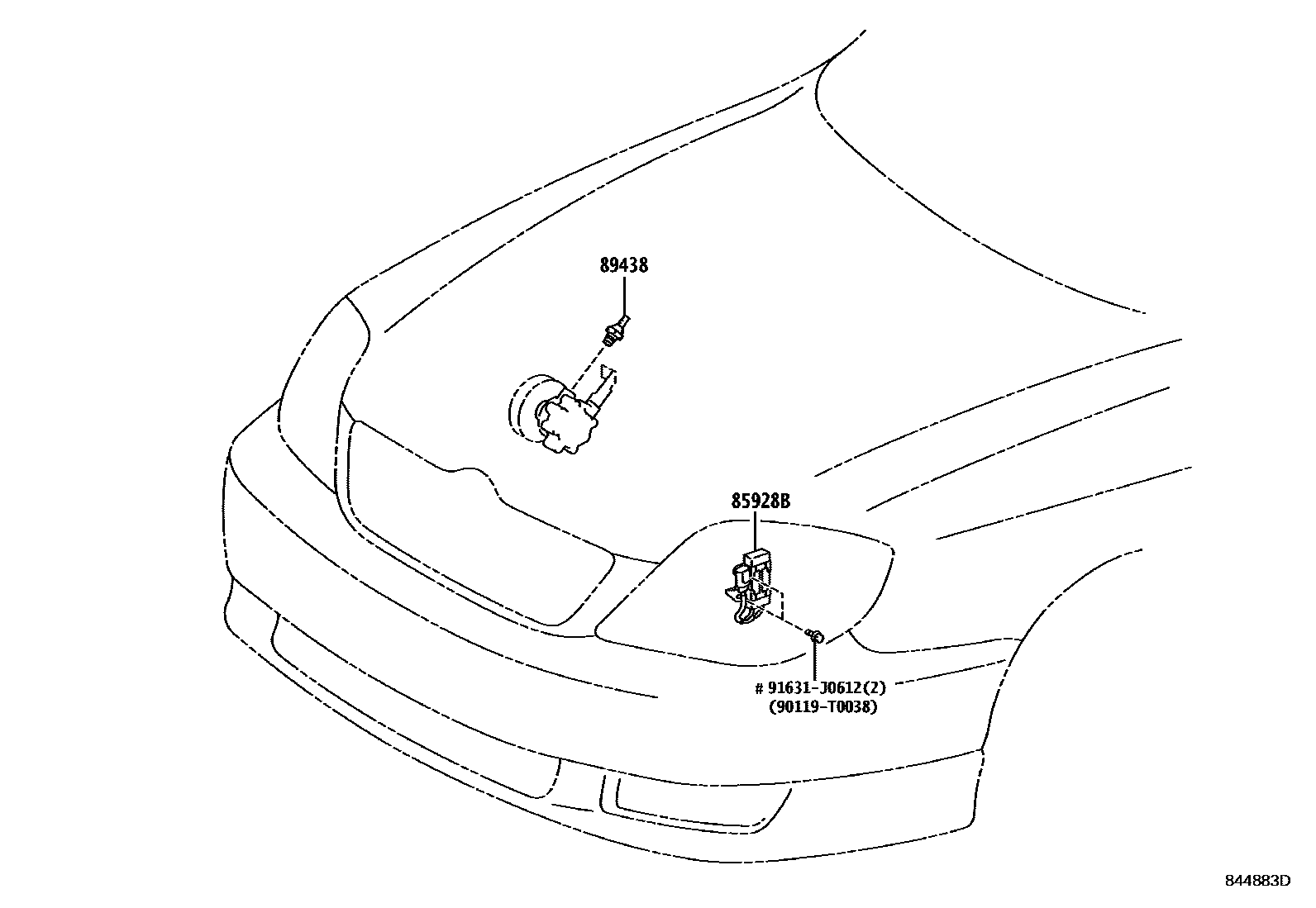 Toyota COROLLA 开关和继电器和ECU EPC diagram — 844883D