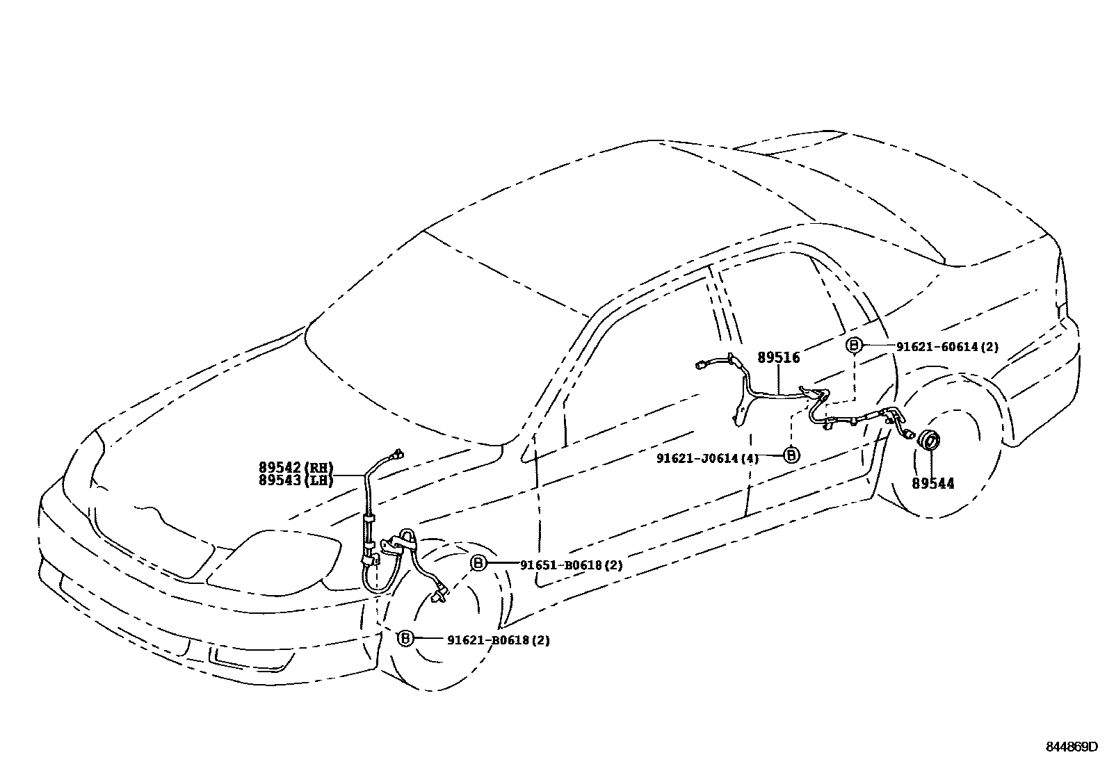 Toyota COROLLA ABS 和 VSC EPC diagram — 844869D