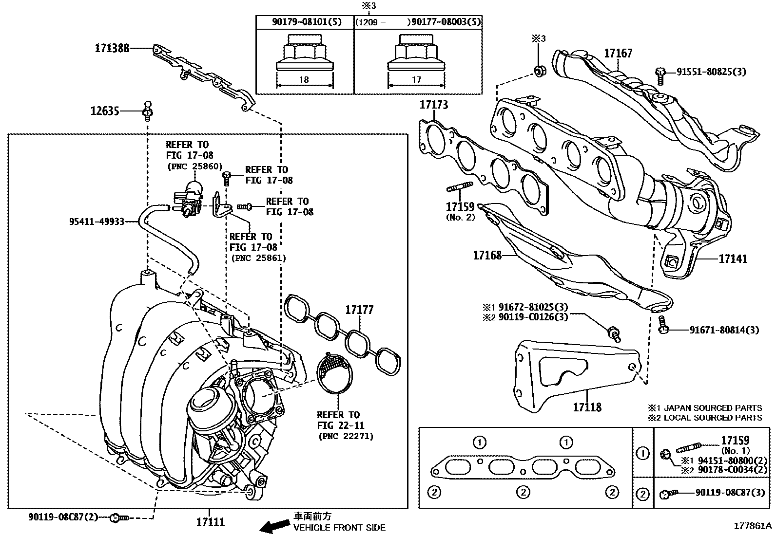 Toyota COROLLA Manifold EPC diagram — 177861A