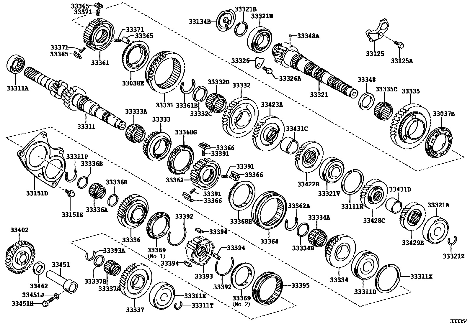 Toyota COROLLA 变速器齿轮(MTM) EPC diagram — 333354