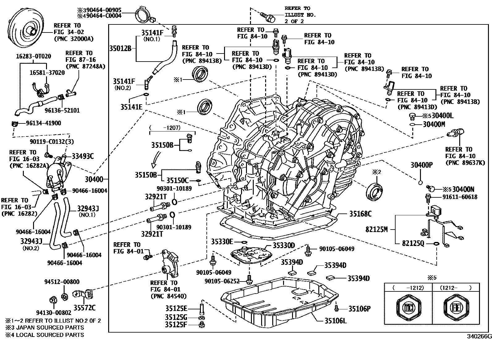 Toyota COROLLA 传动桥总成(CVT) EPC diagram — 340266G
