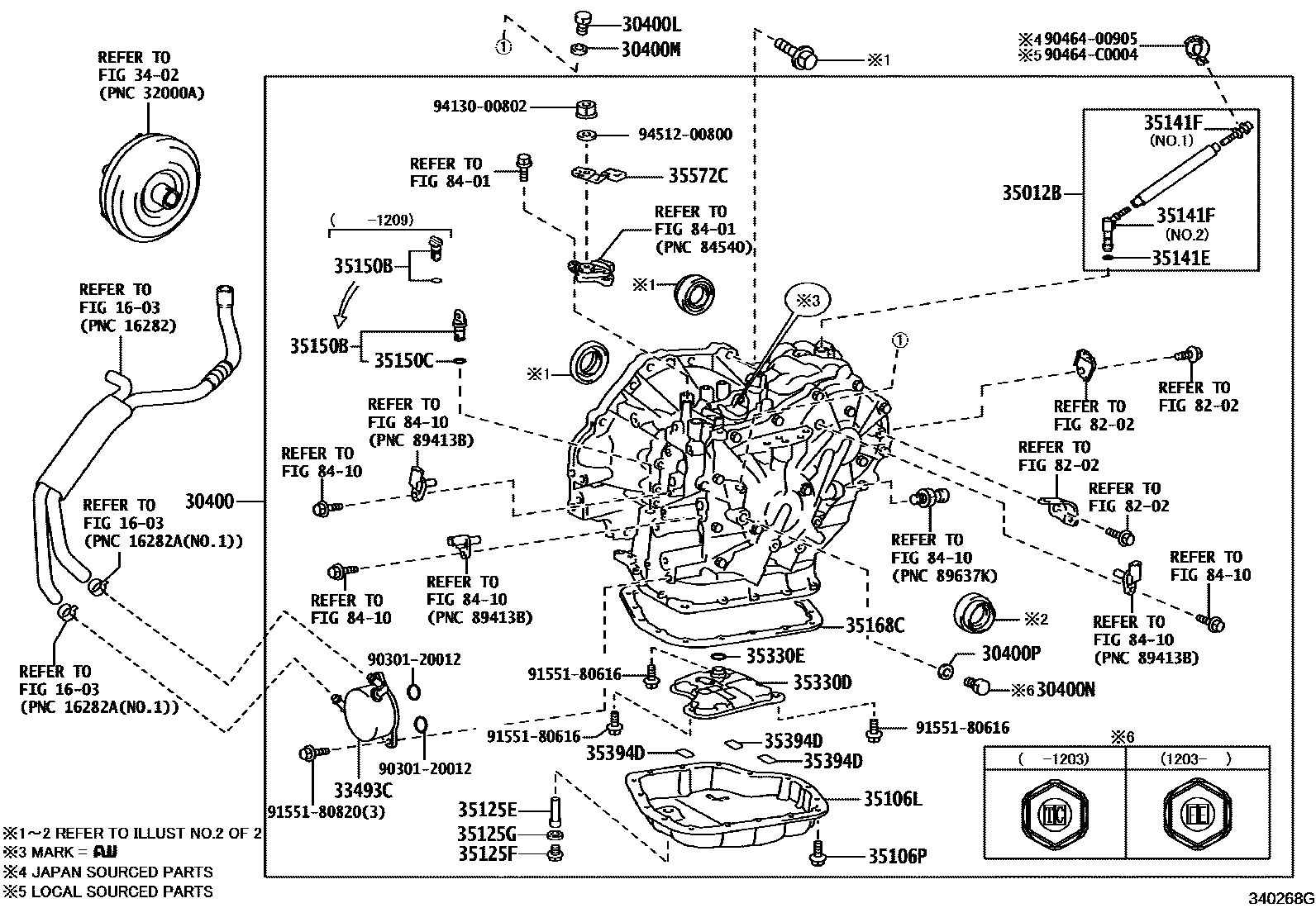 Toyota COROLLA 传动桥总成(CVT) EPC diagram — 340268H