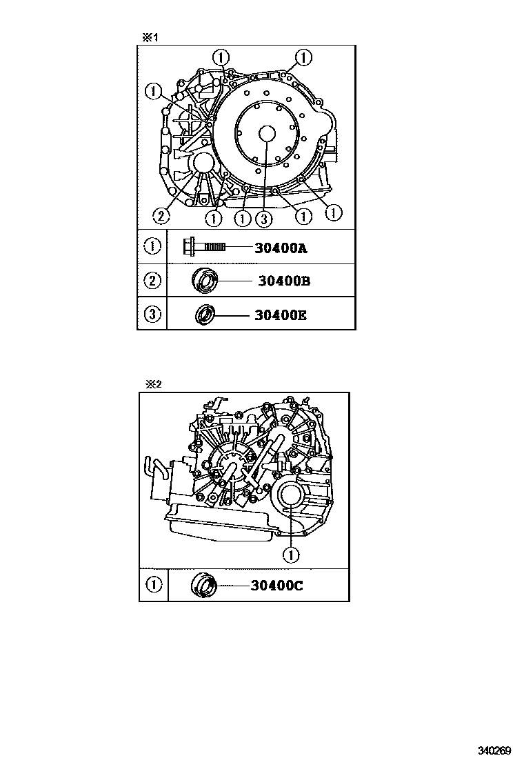 Toyota COROLLA 传动桥总成(CVT) EPC diagram — 340269