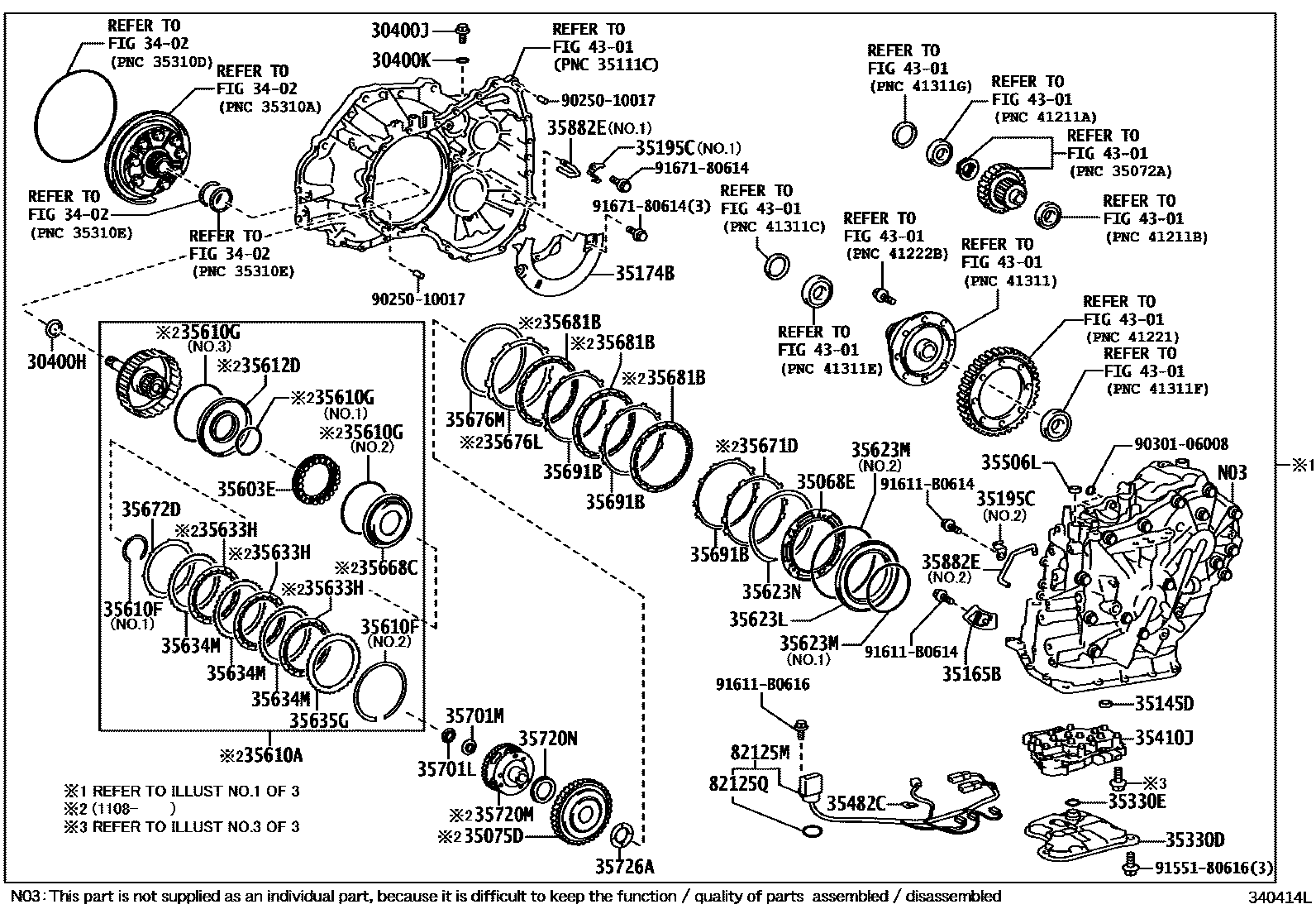 Toyota COROLLA 传动桥总成(CVT) EPC diagram — 340936