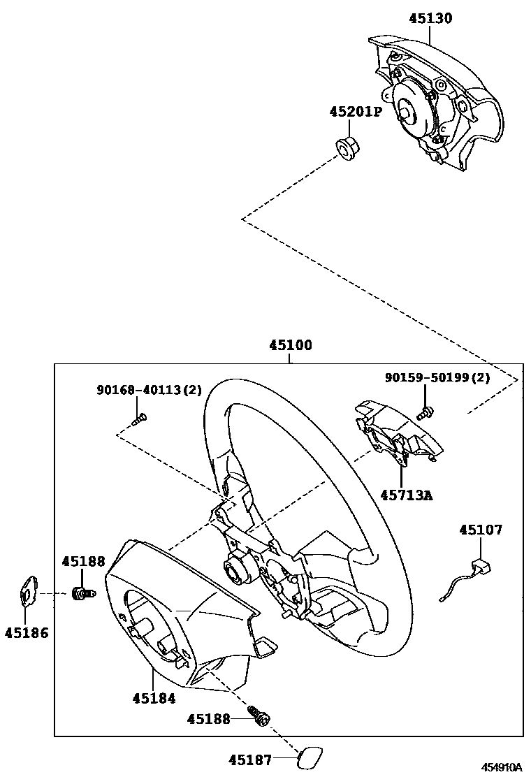 Toyota COROLLA Steering Wheel EPC diagram — 454910A