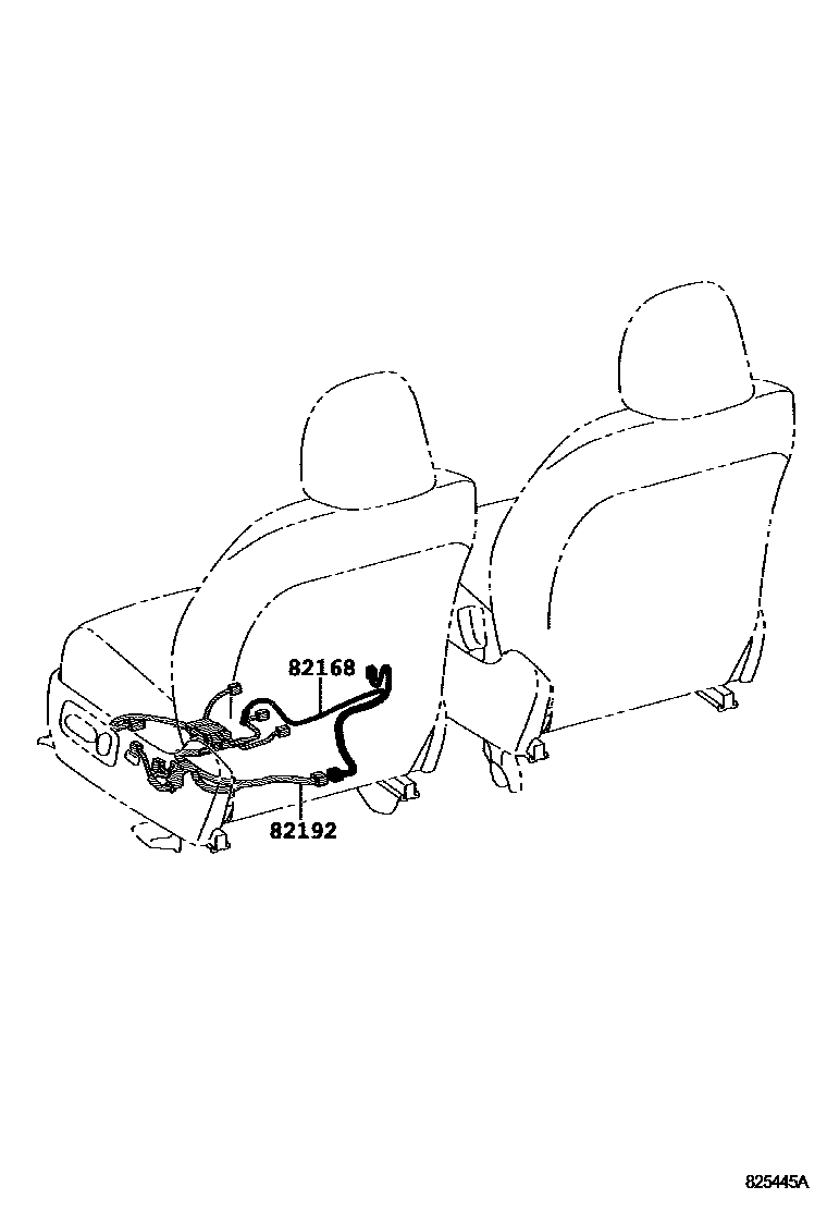 Toyota COROLLA 线束和卡夹 EPC diagram — 825445A